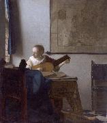 Woman with a lute. Johannes Vermeer